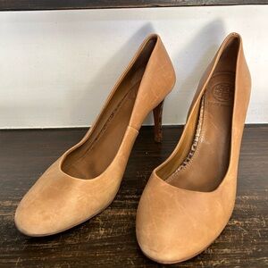Tory Burch Mabel Watersnake-Heel Leather Pump